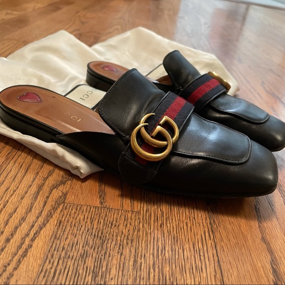 GUCCI PEYTON SLIDES BLACK SIZE 37 - Picture 4 of 7
